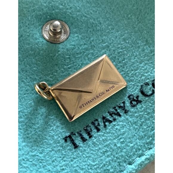 Tiffany & Co. 18k Gold Diamond Envelope Address Pendant Charm Necklace Bracelet - Picture 4 of 16
